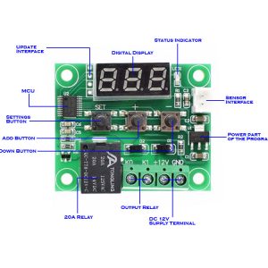 W1209 DC 12V heat cool temp thermostat temperature control switch temperature controller with display